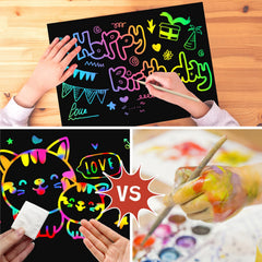 ZMLM Scratch Paper Art Set full-page scratch enables larger creative drawings.