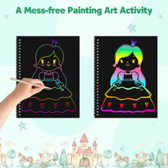 ZMLM Scratch Paper Art Set colored underlayer contrasts with black scratch surface.