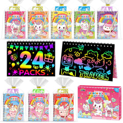 Front view of ZMLM scratch rainbow art notebook set invites creative play for kids.