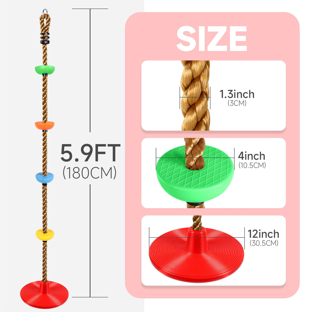 ZNCMRR disc swing seat attached to tree ready for kids' outdoor fun