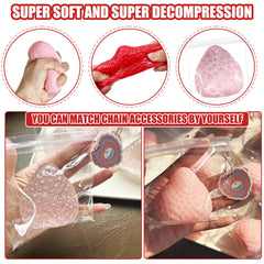 Zoacrn strawberry squishies color options red pink transparent suit moods
