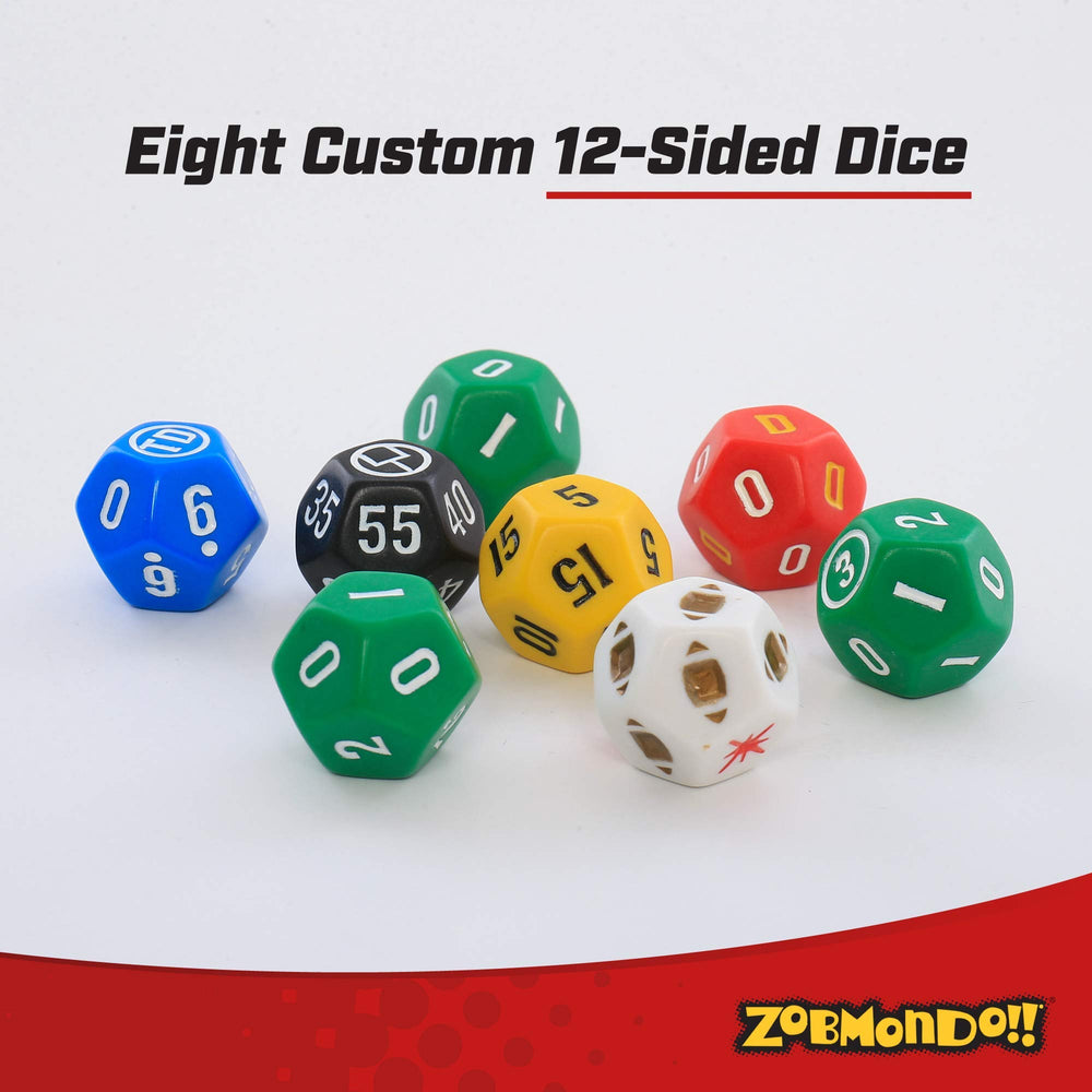 Zobmondo GoLong package contents: dice, cup, scorecards, rules, travel bag.