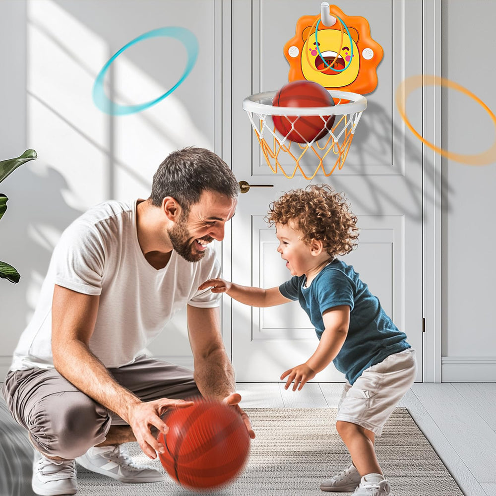 ZOENMG toddler basketball hoop with suction cups for secure door mounting