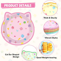 ZOIIWA kitten-shaped plates are durable for a variety of treats at parties.