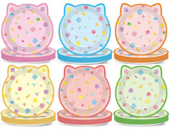 ZOIIWA cat house plates with kitten ears; perfect for a playful party, easy cleanup.