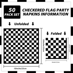 ZOIIWA unfolded checkered napkins measure 25 cm for sharing snacks.