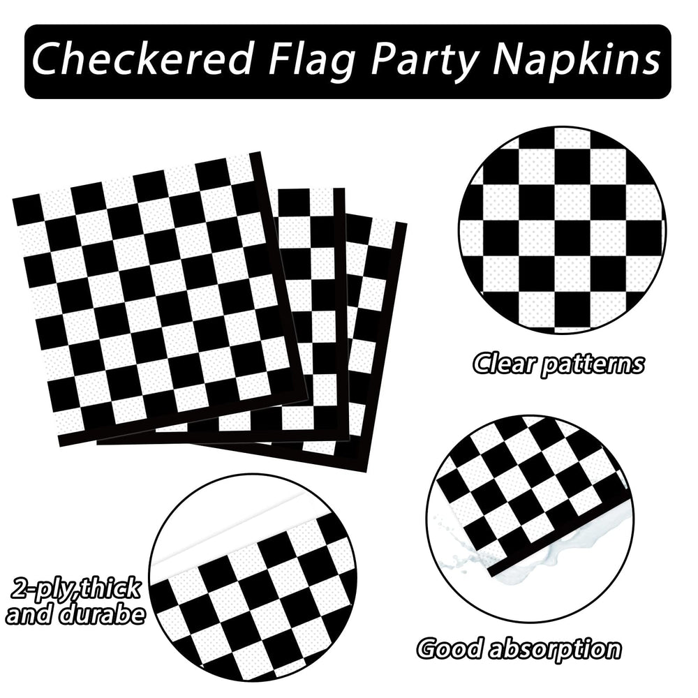 ZOIIWA checkered napkins unfolded with large surface for snacks.