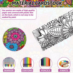 ZOIIWA large mandala posters on wall create immersive art time for families and classrooms.