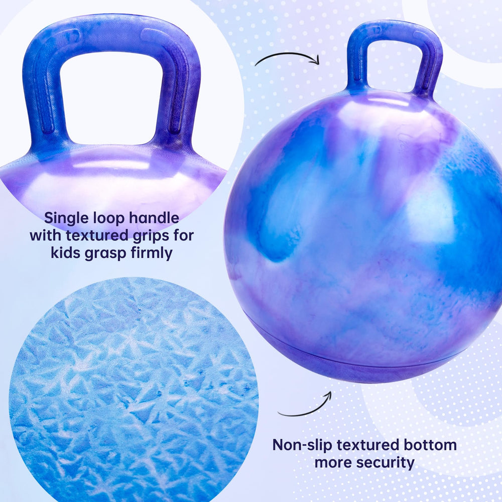 ZOOJOY hopper-ball-inflation-process: quick setup with the included hand pump.