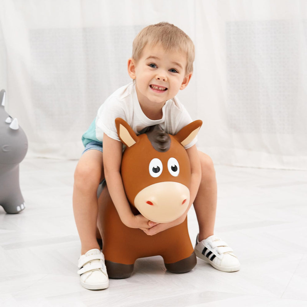 ZOOJOY tiny jockey pose inspires active bouncing and balance training.