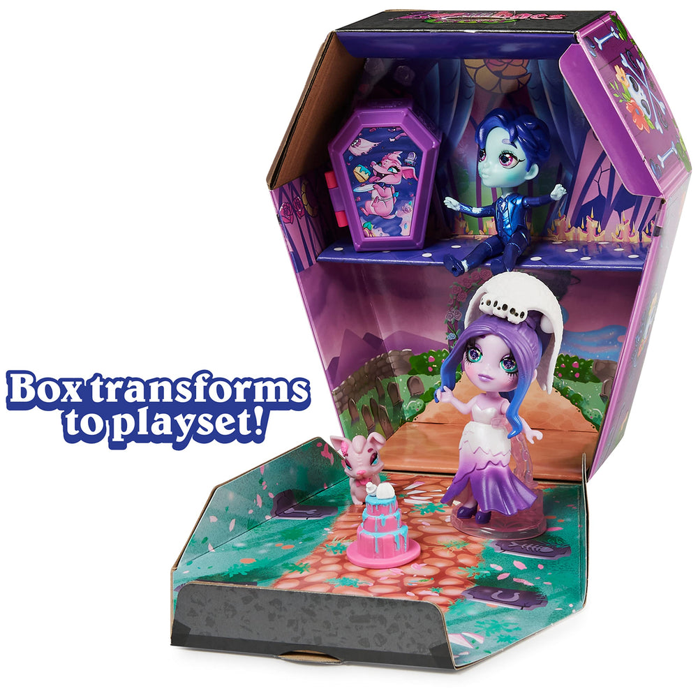 Zombaes Forever doll stands for display and posing during play.