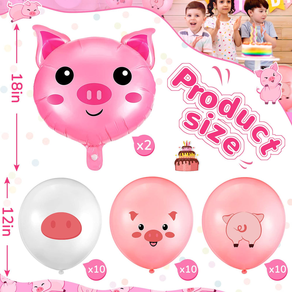 Zomiboo pig aluminum foil balloon design A adds durable focal accents for walls.