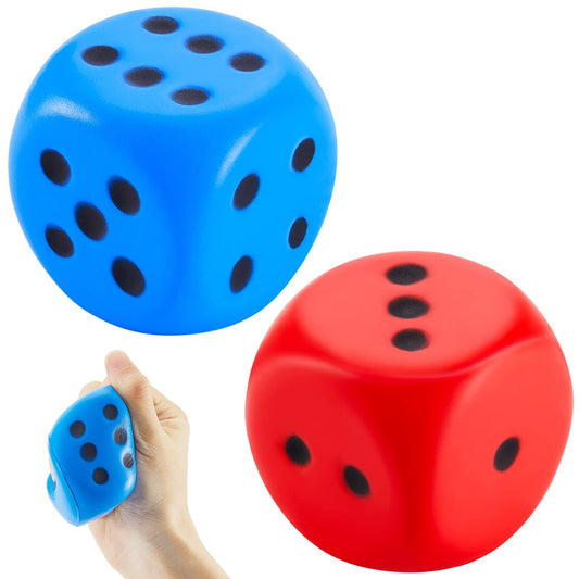 Zomiboo red foam dice 2.3 inch for classroom play and decor.