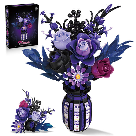 ZONECYTD purple gothic bouquet with display vase for chic home dΓ©cor