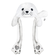 ZONESTA plush hat with paws-action highlighting interactive play for kids.