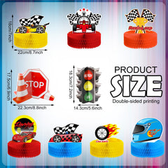 Zonon 3D paper race car table topper elevates dessert displays.
