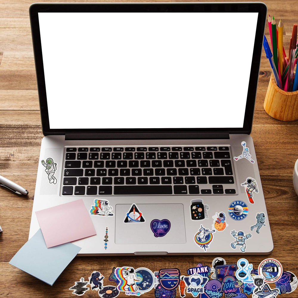 Zonon Space Galaxy stickers on gadgets protect surfaces with stylish flair.