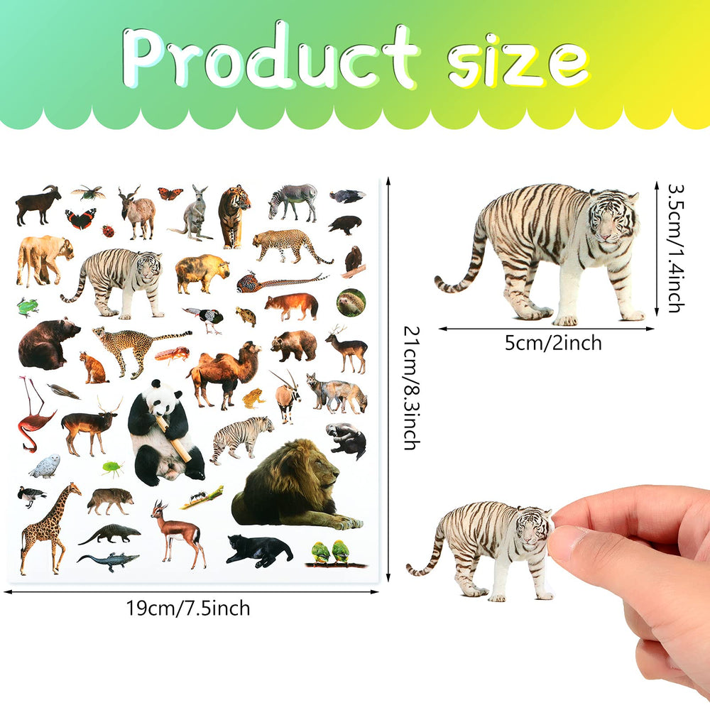 Zonon Jungle Animal Stickers sheet: durable, easy to peel for quick decorating.