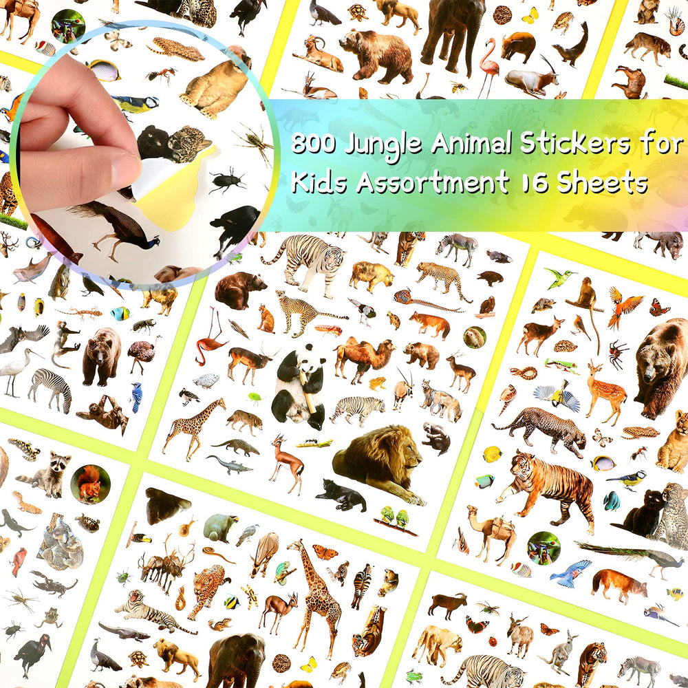 Zonon wild jungle animal decals sheet enhances greeting cards and planners.