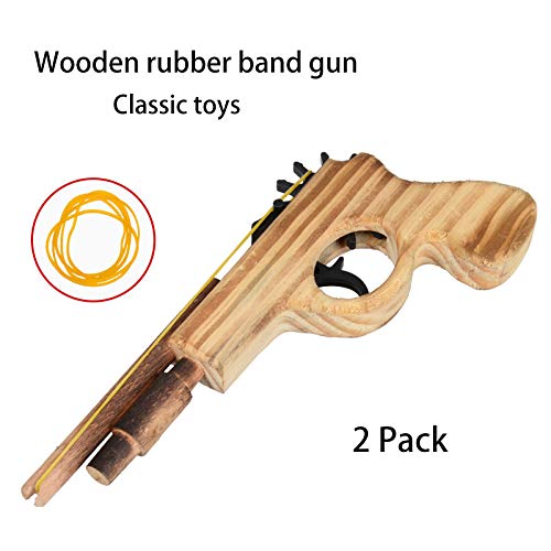 zonzxcv wooden gun set, two-piece pack for family outdoor play