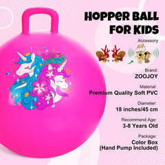 ZOOJOY Hopper Ball handle with textured grip supports secure bouncing for kids.