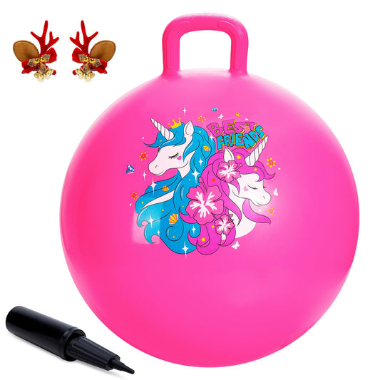 ZOOJOY Hopper Ball with unicorn pattern in pink boosts imaginative play and active fun.