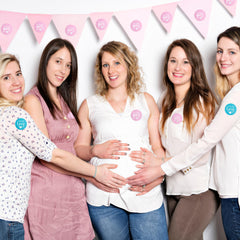 ZouYee pink and blue gender reveal sticker on water bottle for photo moments