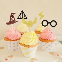 ZpiLkes glitter cupcake toppers for birthday desserts add festive shine.