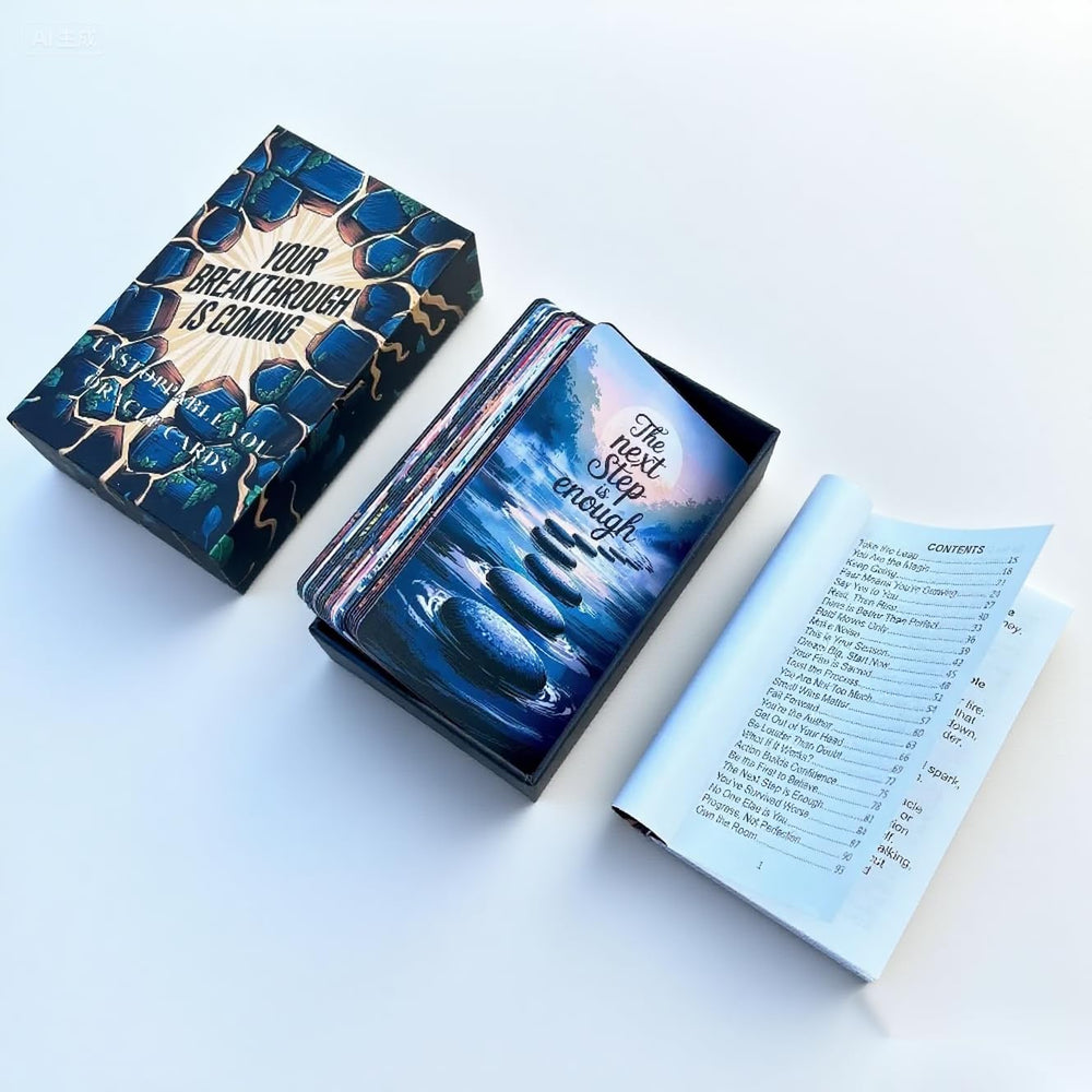 ZHQGYN Unstoppable You card and guidebook on a meditation mat