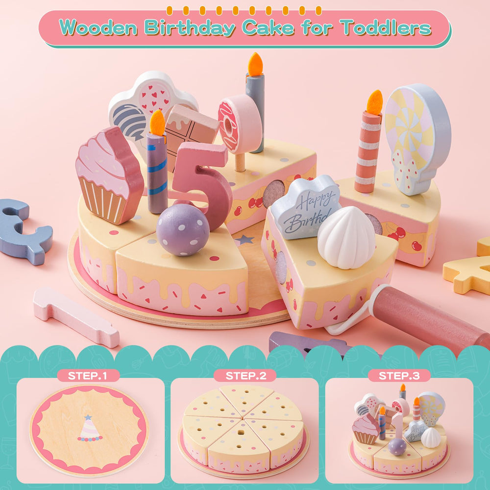 ZRUNBO cake slices and decorative pieces brighten colorful pretend feasts.