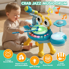 Zsinb crab toddler drum set close-up eye sticks for rattling sounds