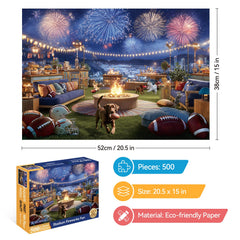 ZSYCZAO fireworks close-up puzzle with vibrant colors for immersive puzzling sessions.