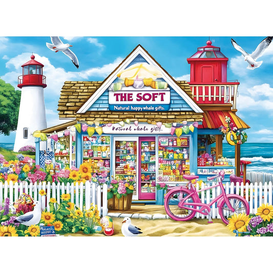 ZSYCZAO coastal flowers and ocean view puzzle for adults with vibrant colors for relaxation