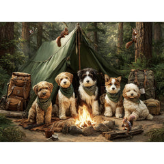 ZSYCZAO forest dogs camping puzzle – immersive forest scene for relaxing evenings