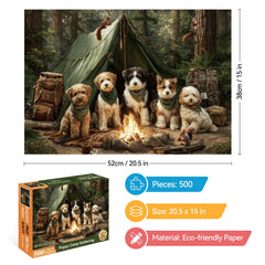 ZSYCZAO forest dogs camping puzzle – cozy campfire tableau inspires shared game nights