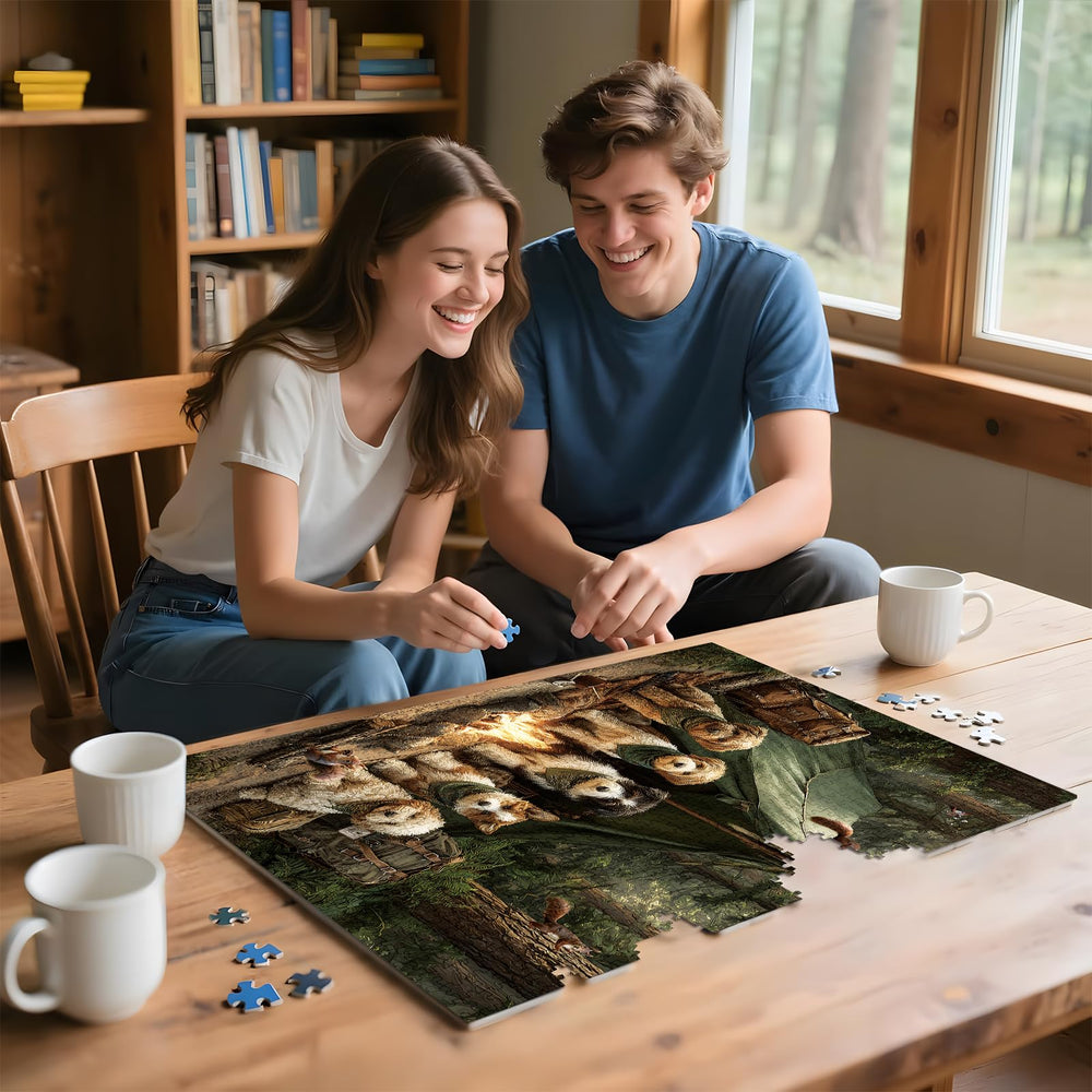 ZSYCZAO forest dogs camping puzzle – finished size 20.5 x 15 inches for display