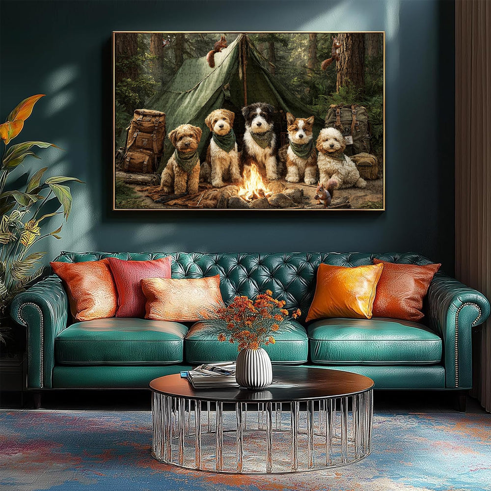 ZSYCZAO forest dogs camping puzzle – thoughtful gift for puzzle lovers