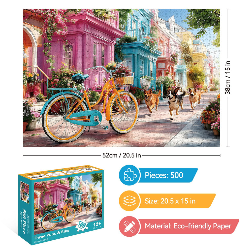 ZSYCZAO playful dogs in town puzzle – engaging scene for family game night.