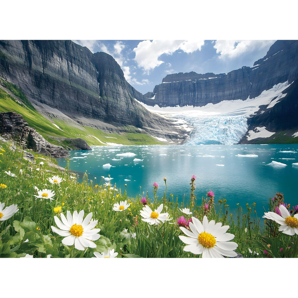 ZSYCZAO Spring Ice Flower Puzzle—peaceful lake scene for calm solo puzzling sessions.
