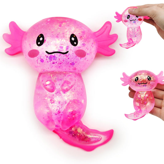 ZTATU Axolotl stress ball pink close-up for portable fidget and calm focus.