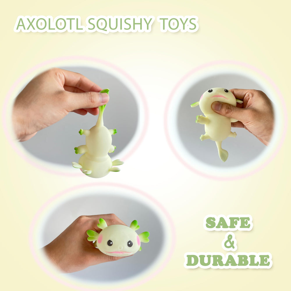 ZTATU axolotl stress-relief toy white, portable for classrooms and travels.
