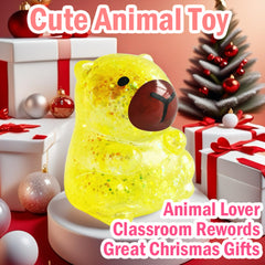ZTATU Capybara close-up glitter yellow ball ideal for whimsical calm.