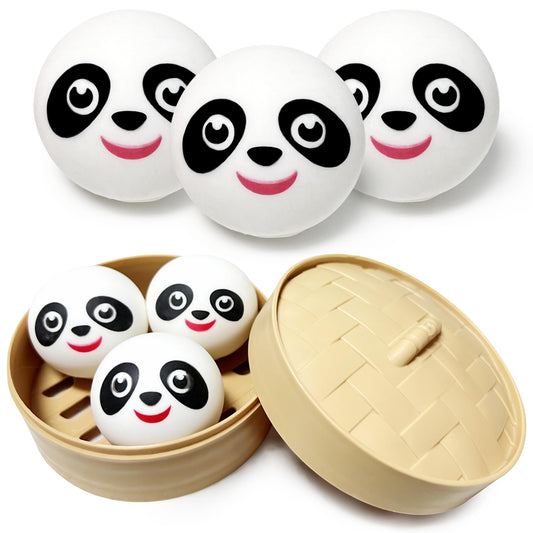 ZTATU Mini Panda Dumpling stress ball close-up for tactile sensory play.