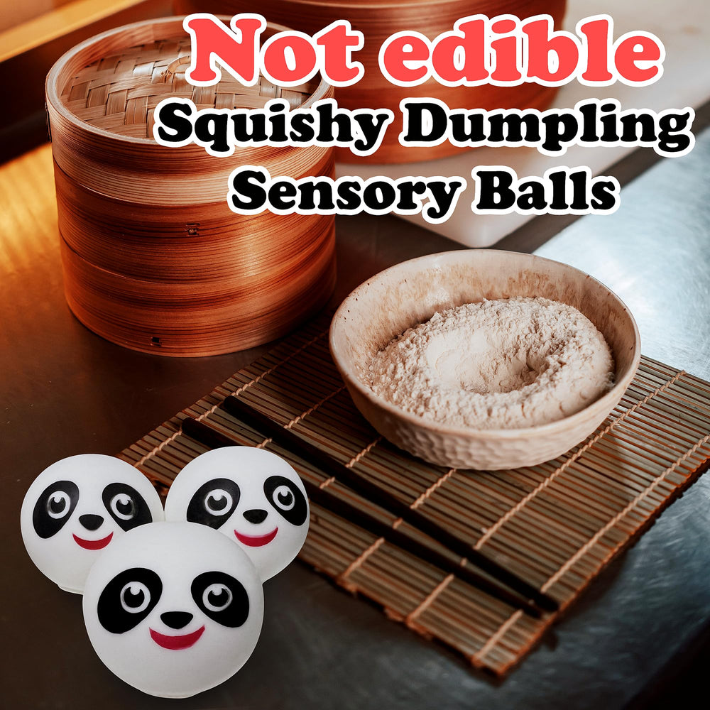 ZTATU Panda Dumpling stress ball in Easter basket, a fun stress-relief gift.