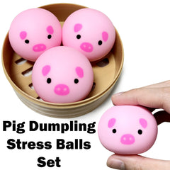 ZTATU dumpling squishy ball being squeezed for stress relief.