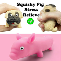 ZTATU Splash Pig and Dog squishy toy in use as a stress-relief tool.