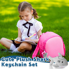Cute shark keychains ideal as kid gifts at parties and classrooms