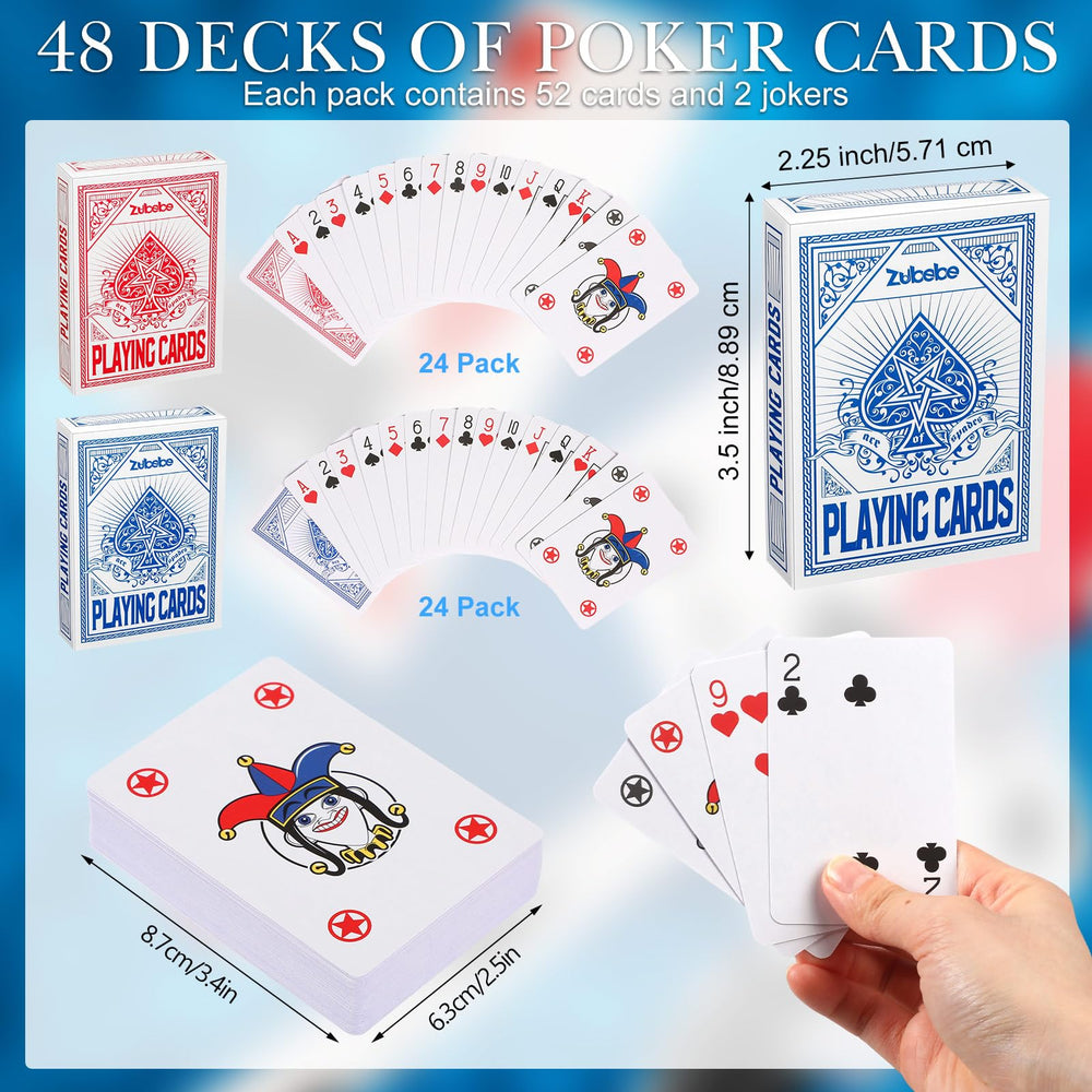 Zubebe poker-size standard-index cards for easy handling and quick shuffles