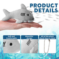 Soft odorless shark plush keychain for durable everyday use