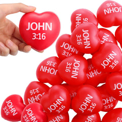Zubebe red 7cm Valentine heart stress ball, 24-pack, ideal for gifting.